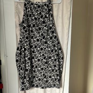 Floral Black and White Women's Dress